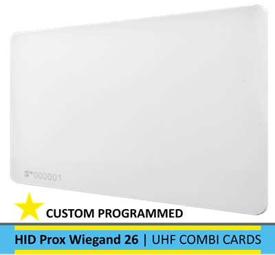 9954104 | NEDAP | UHF Combi Cards Custom Programmed HID Prox Wiegand 26 | Pack of 100